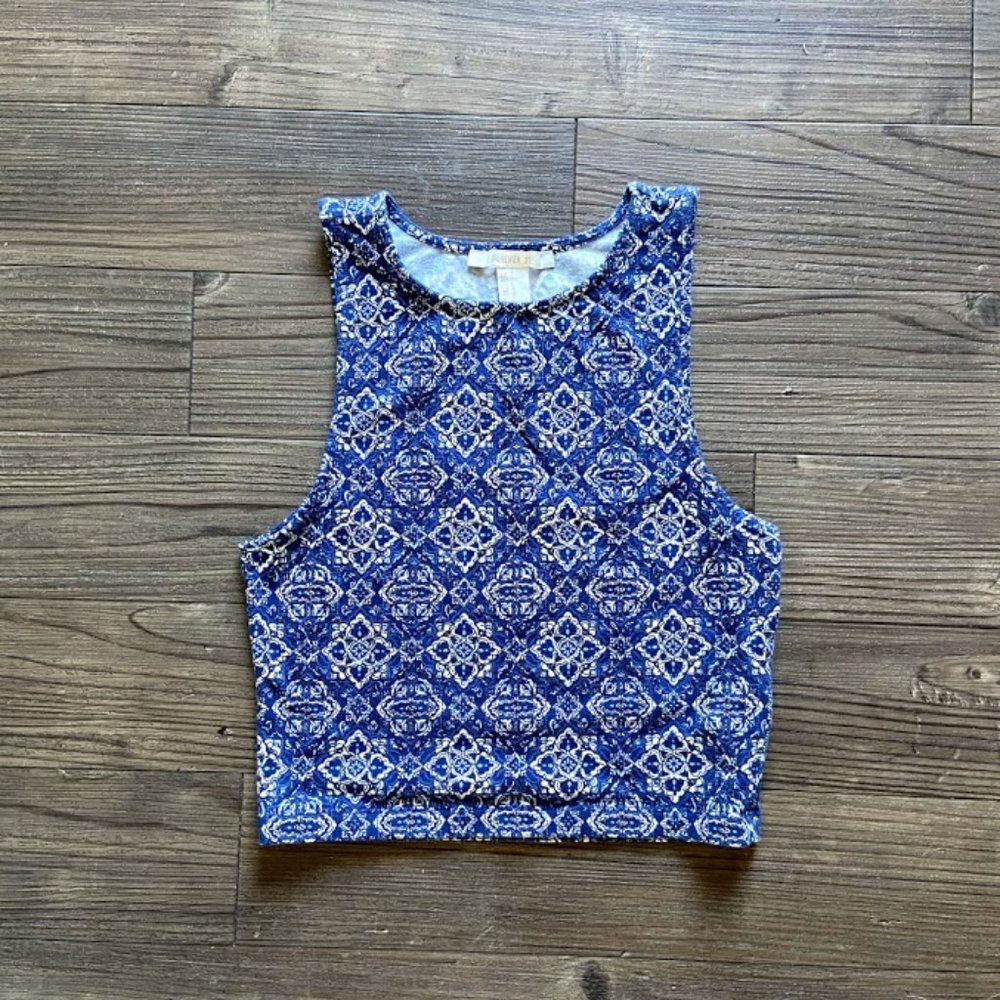 3/$15 [Forever21] EUC Blue Crop Top - S